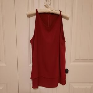 Audrey & Celine Women’s Burgandy Sleeveless Layered Top